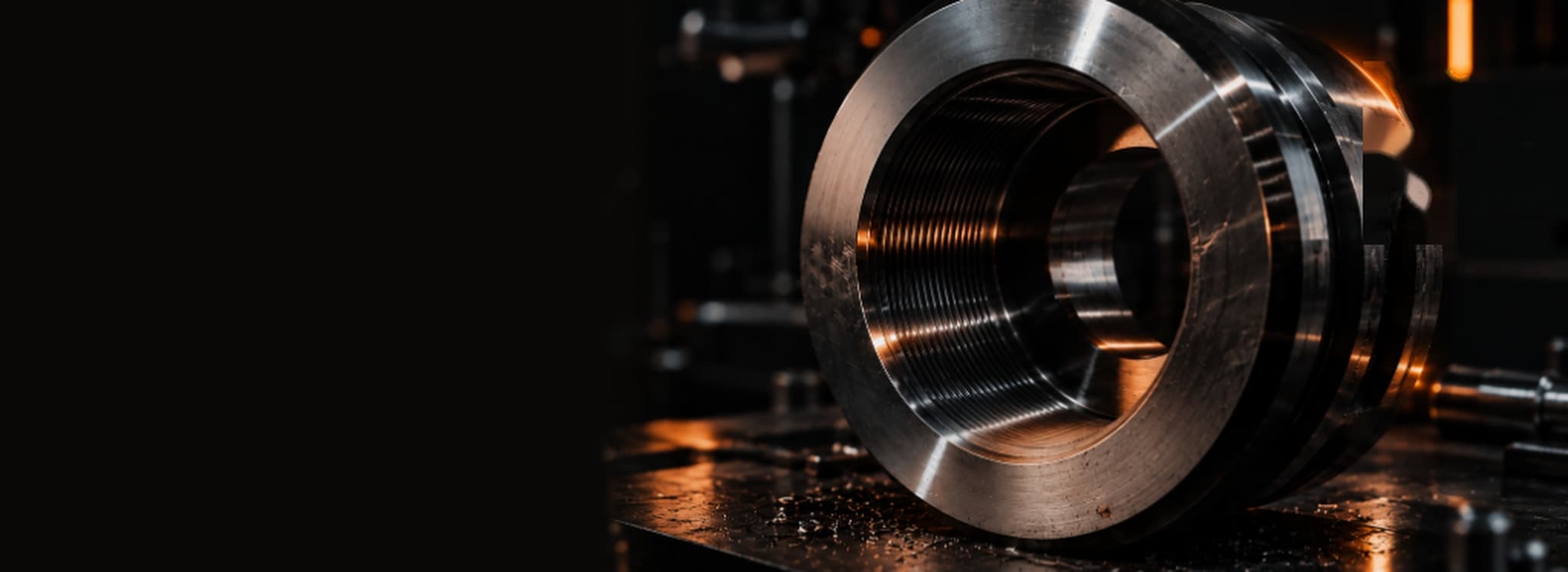Precision CNC machined metal components background
